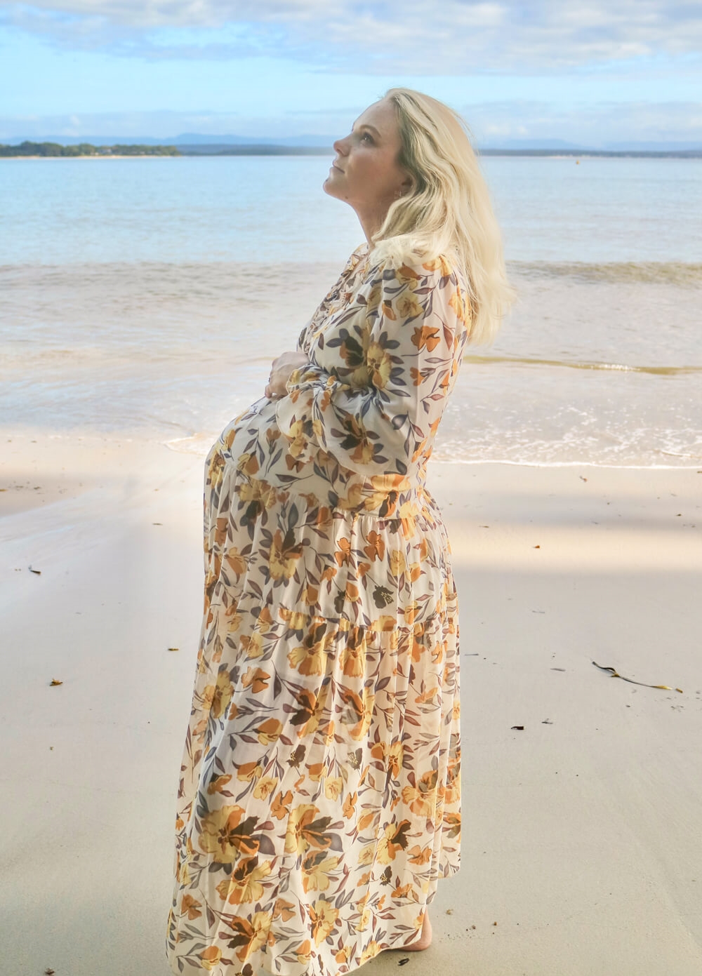 Lait & Co - Wanderlust Maternity Maxi Gown in Yellow Floral