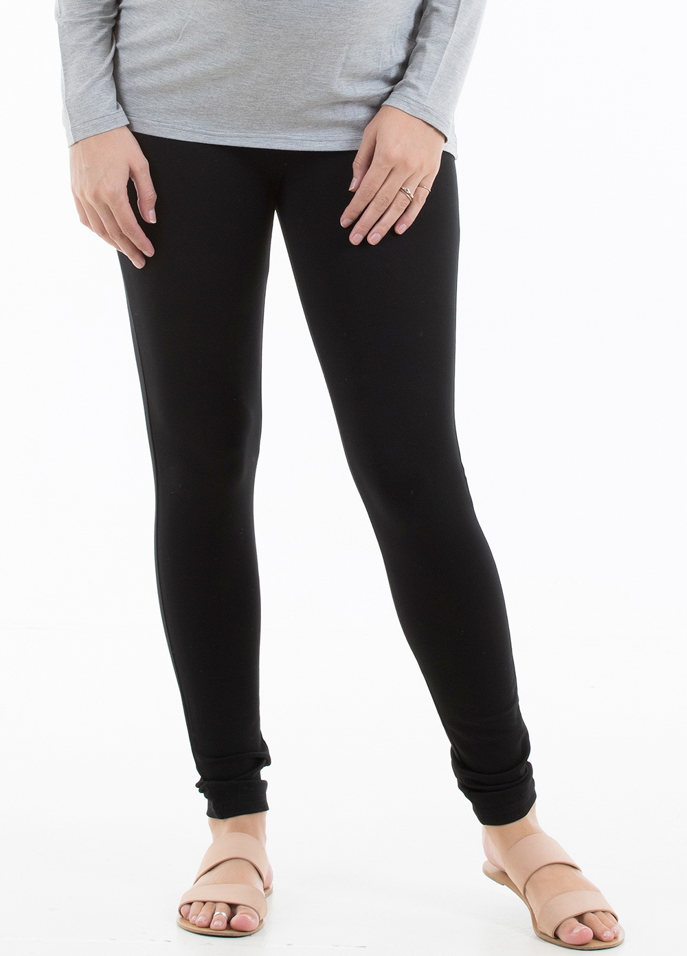 Karl Ponte Maternity Leggings in Black by Trimester