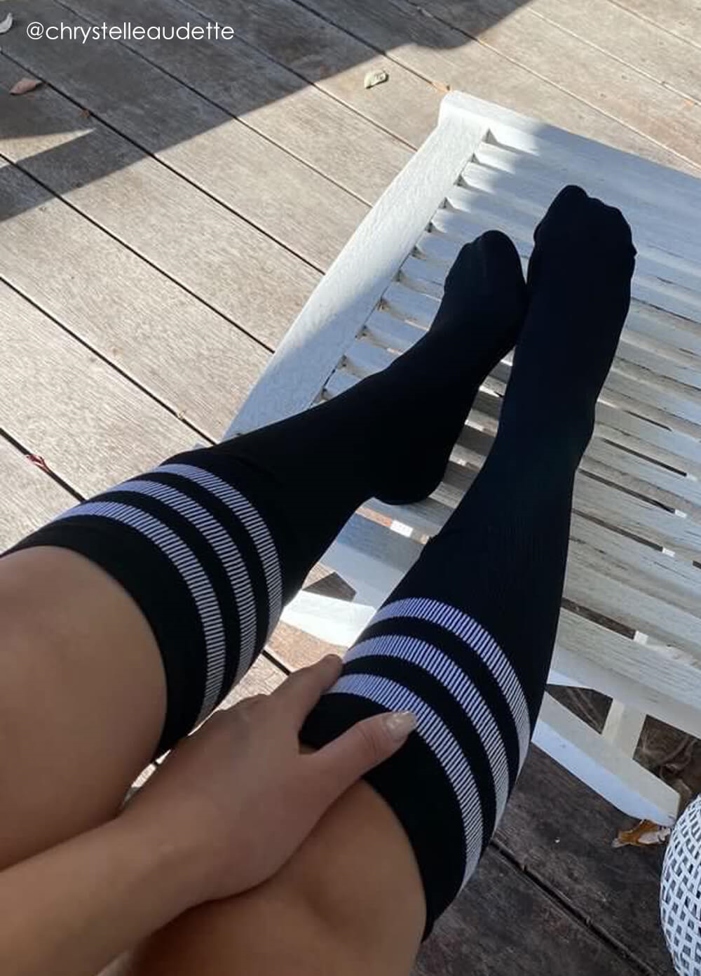 Mama Sox - Motivate Maternity Compression Socks in Black Stripe
