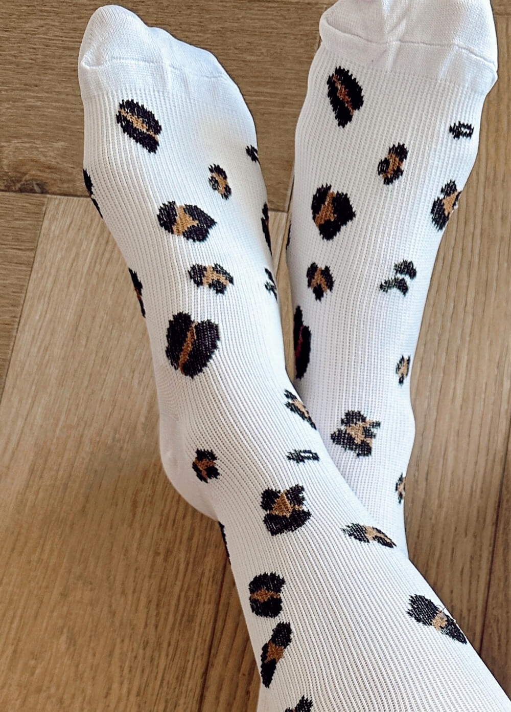 Mama Sox - Excite Maternity Compression Socks in White Leopard