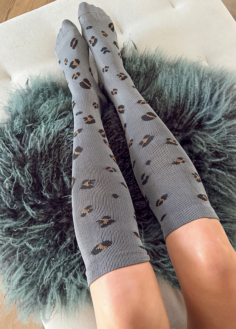 Mama Sox - Excite Maternity Compression Socks in Grey Leopard