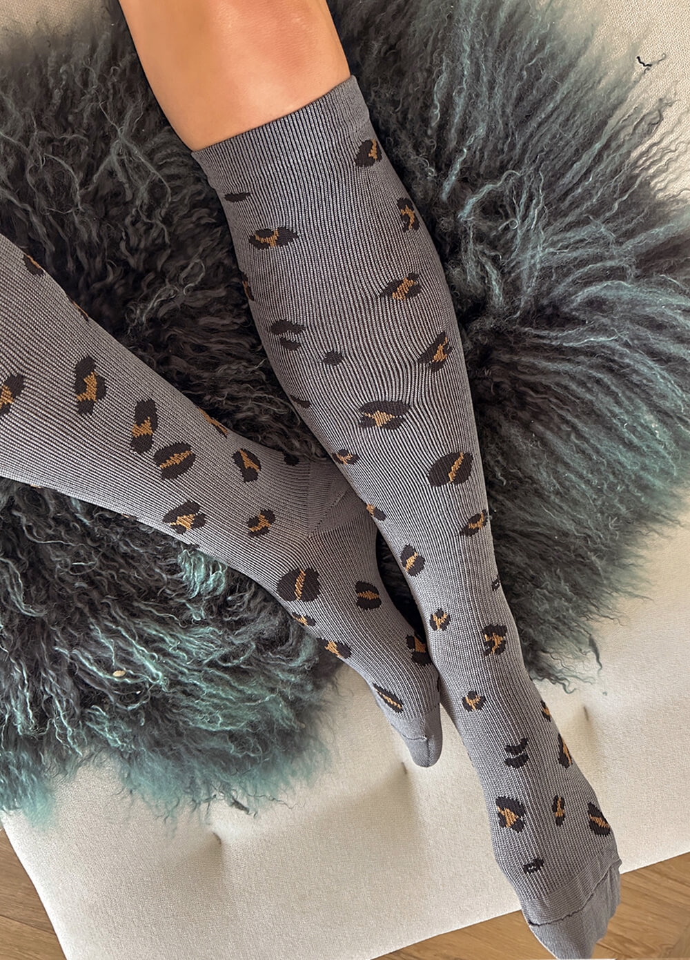 Mama Sox - Excite Maternity Compression Socks in Grey Leopard