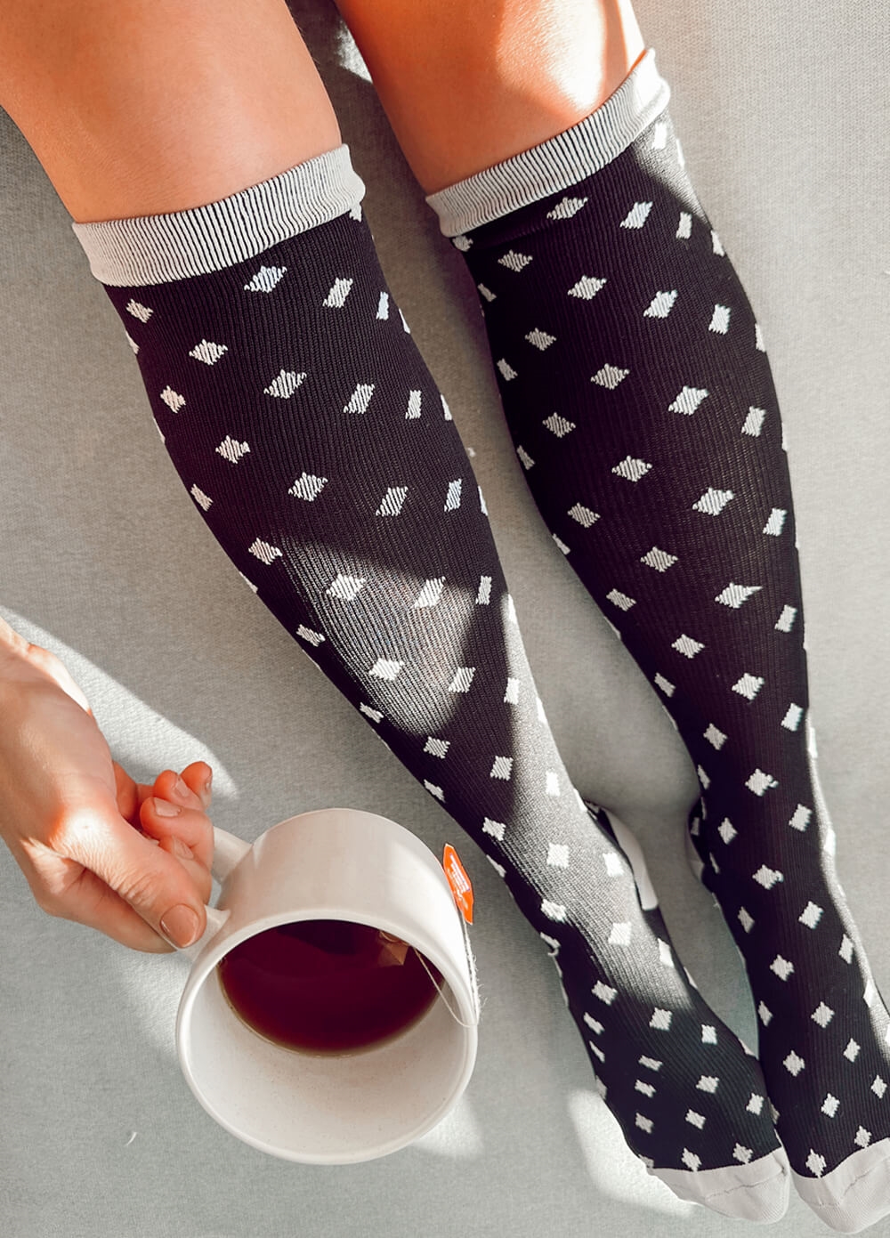 Mama Sox - Excite Compression Socks in Black Diamond Spot