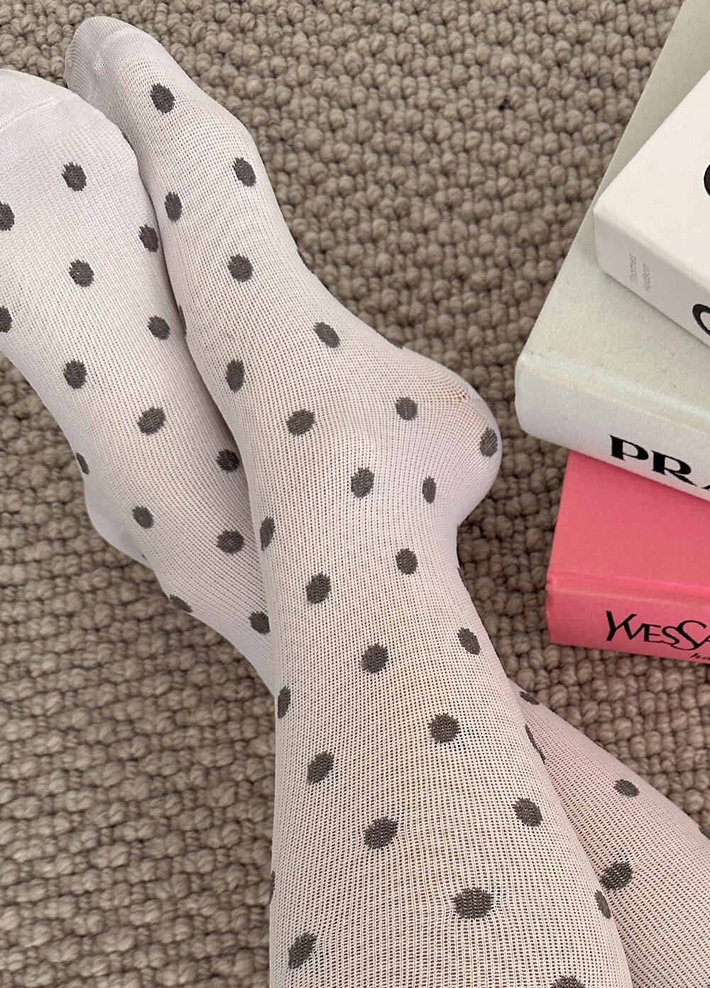 Mama Sox - Excite Maternity Compression Socks in White Polkadot