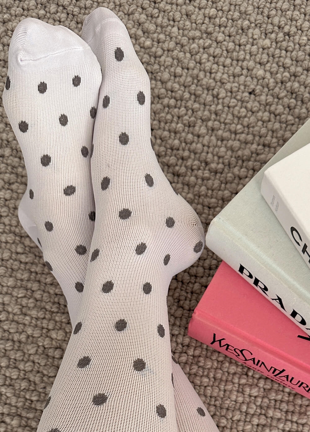 Mama Sox - Excite Maternity Compression Socks in White Polkadot