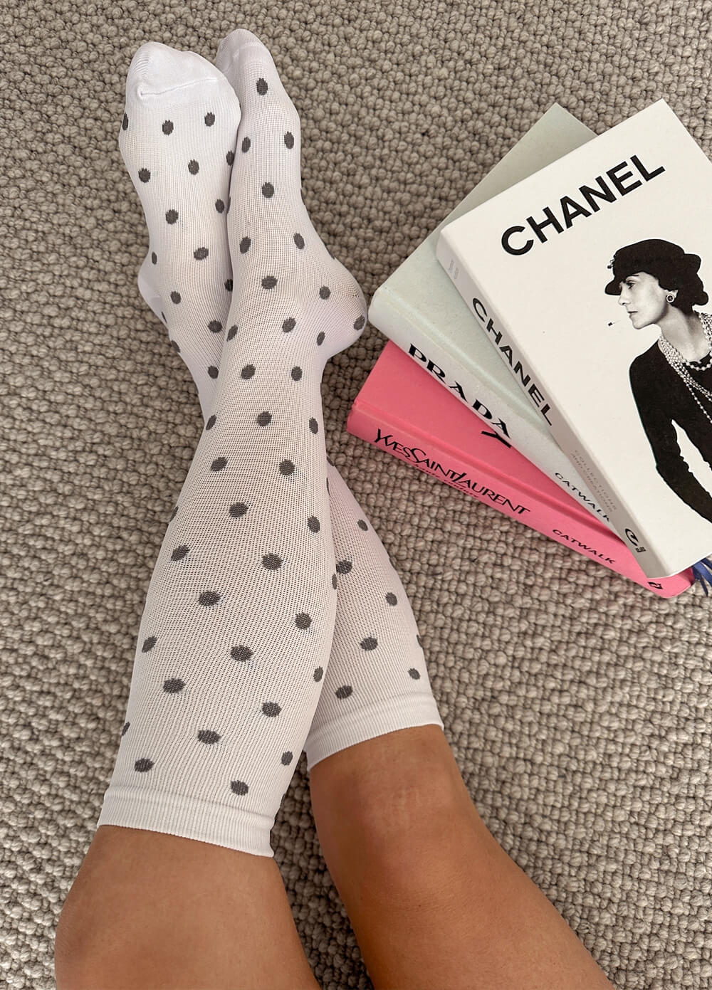 Mama Sox - Excite Maternity Compression Socks in White Polkadot