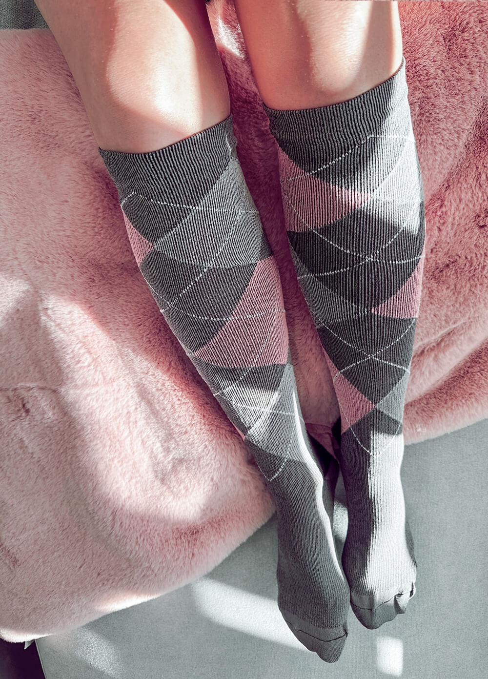 Mama Sox - Excite Maternity Compression Socks in Grey Argyle