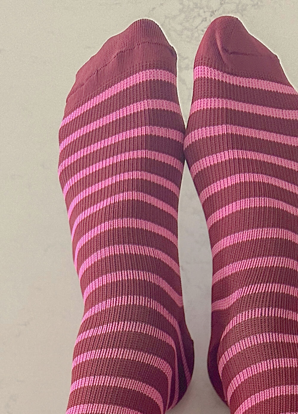 Mama Sox - Excite Maternity Compression Socks in Pink/Claret Stripe