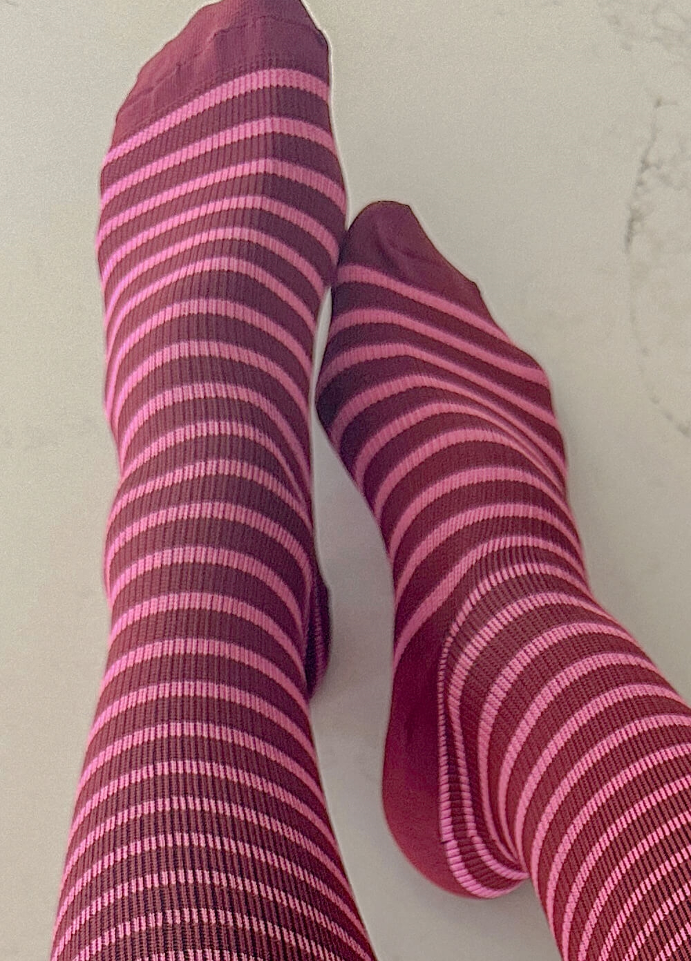 Mama Sox - Excite Maternity Compression Socks in Pink/Claret Stripe