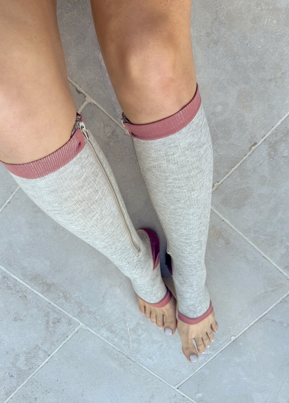 Mama Sox - Bliss Open Toe Zip Maternity Compression Socks | Grey