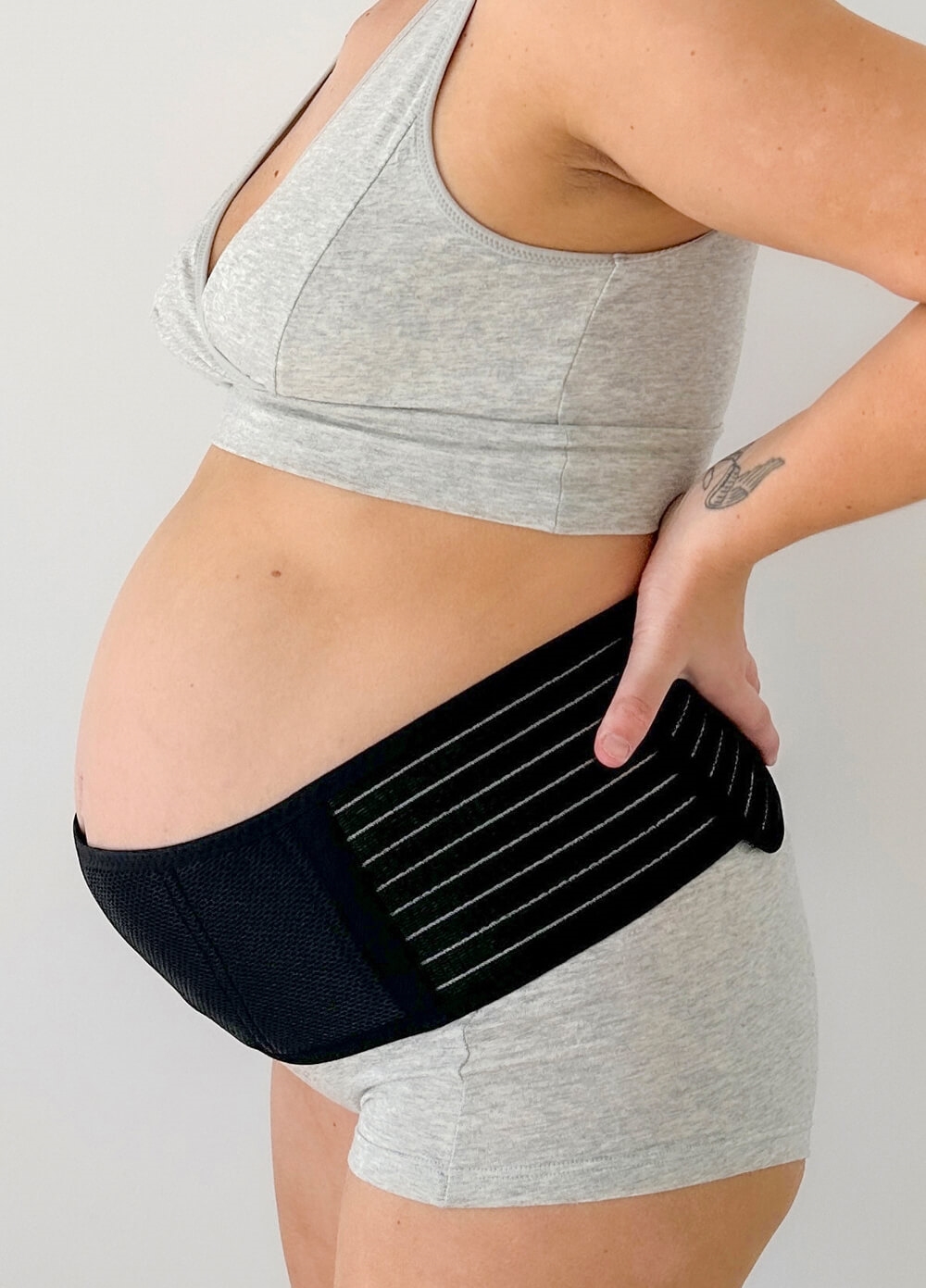 Kayce Adjustable Pregnancy Support Belly Belt in Black 