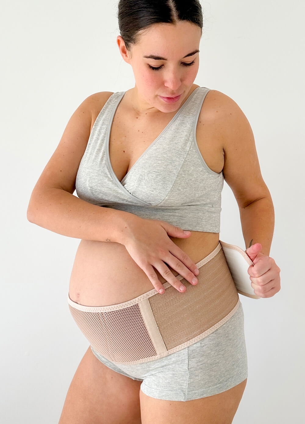 Kayce Adjustable Pregnancy Support Belly Belt in Nude | Queen Bee