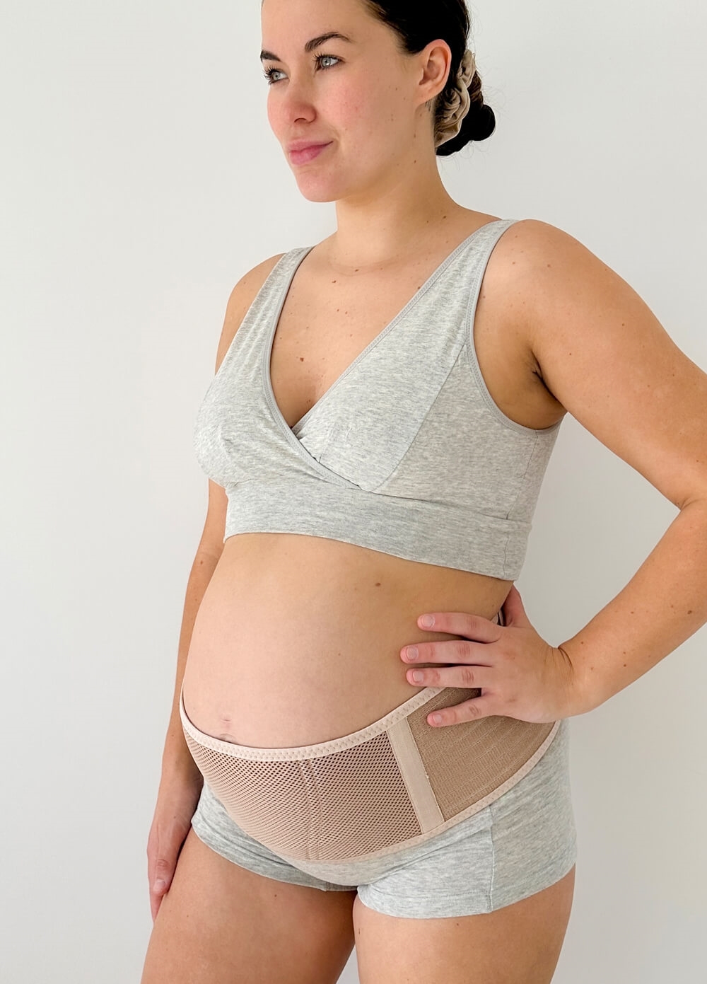 Kayce Adjustable Pregnancy Support Belly Belt in Nude | Queen Bee