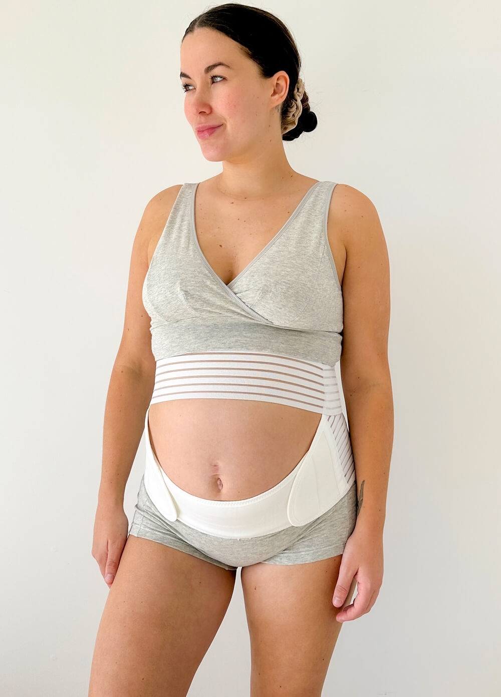 Dutton 3pc Pregnancy & Postpartum Belly Belt Cradle in White