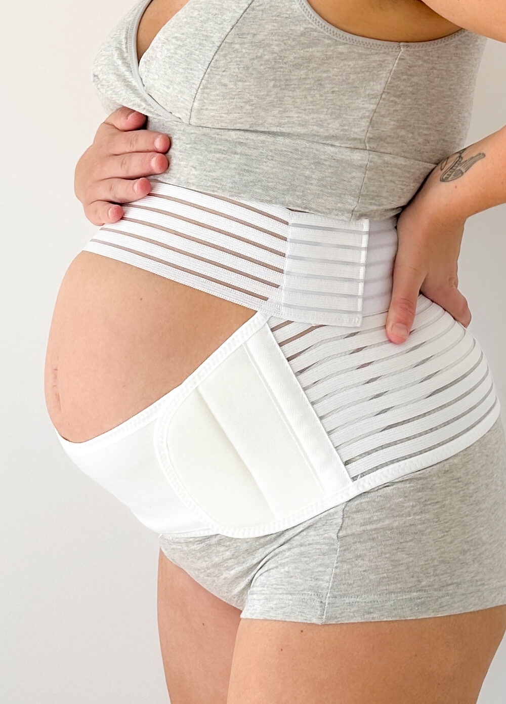 Dutton 3pc Pregnancy & Postpartum Belly Belt Cradle in White