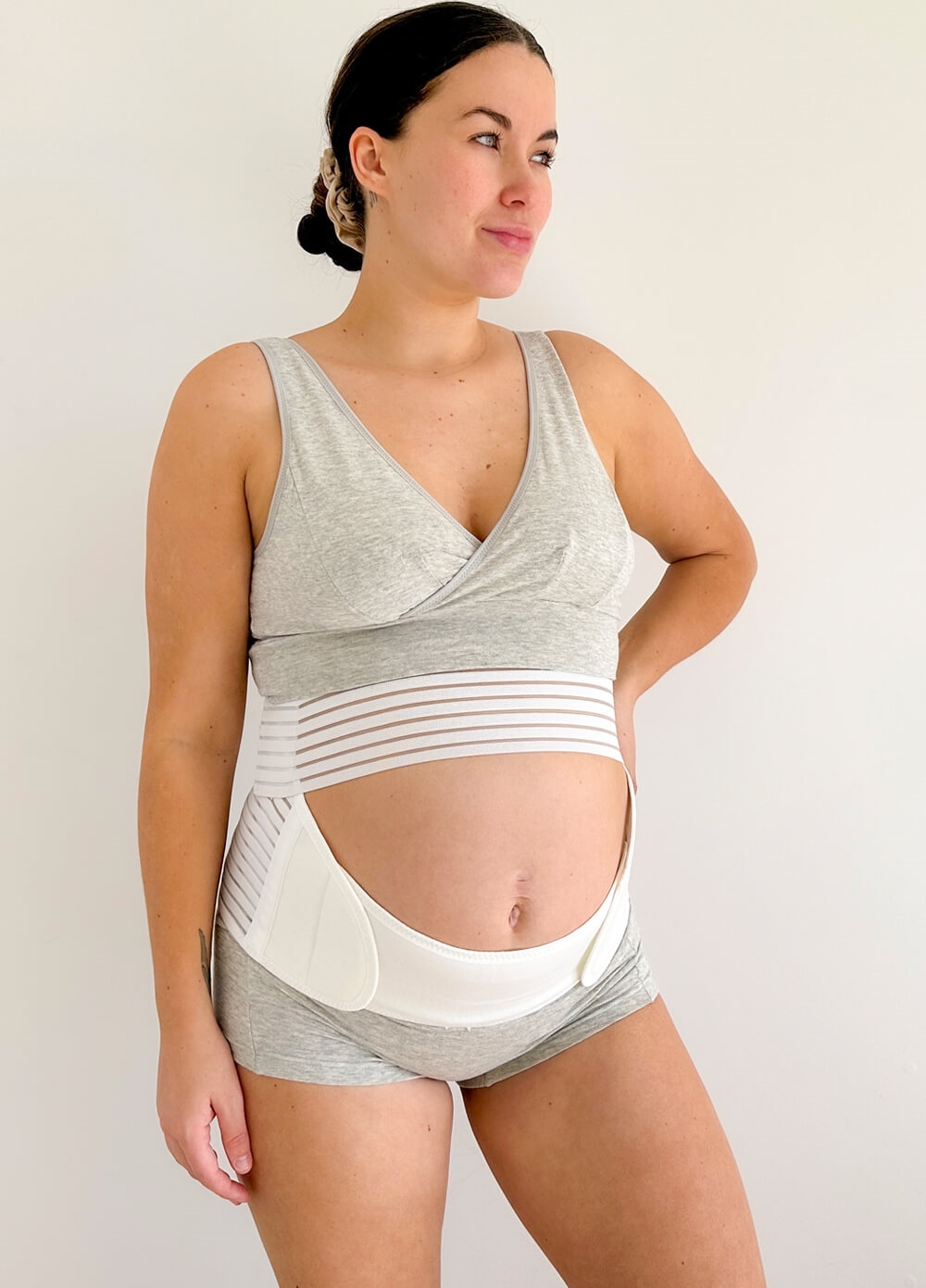 Dutton 3pc Pregnancy & Postpartum Belly Belt Cradle in White