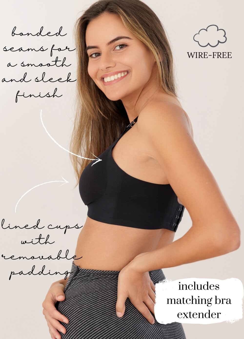 Raine Maternity Nursing T-Shirt Bra in Black | Queen Bee