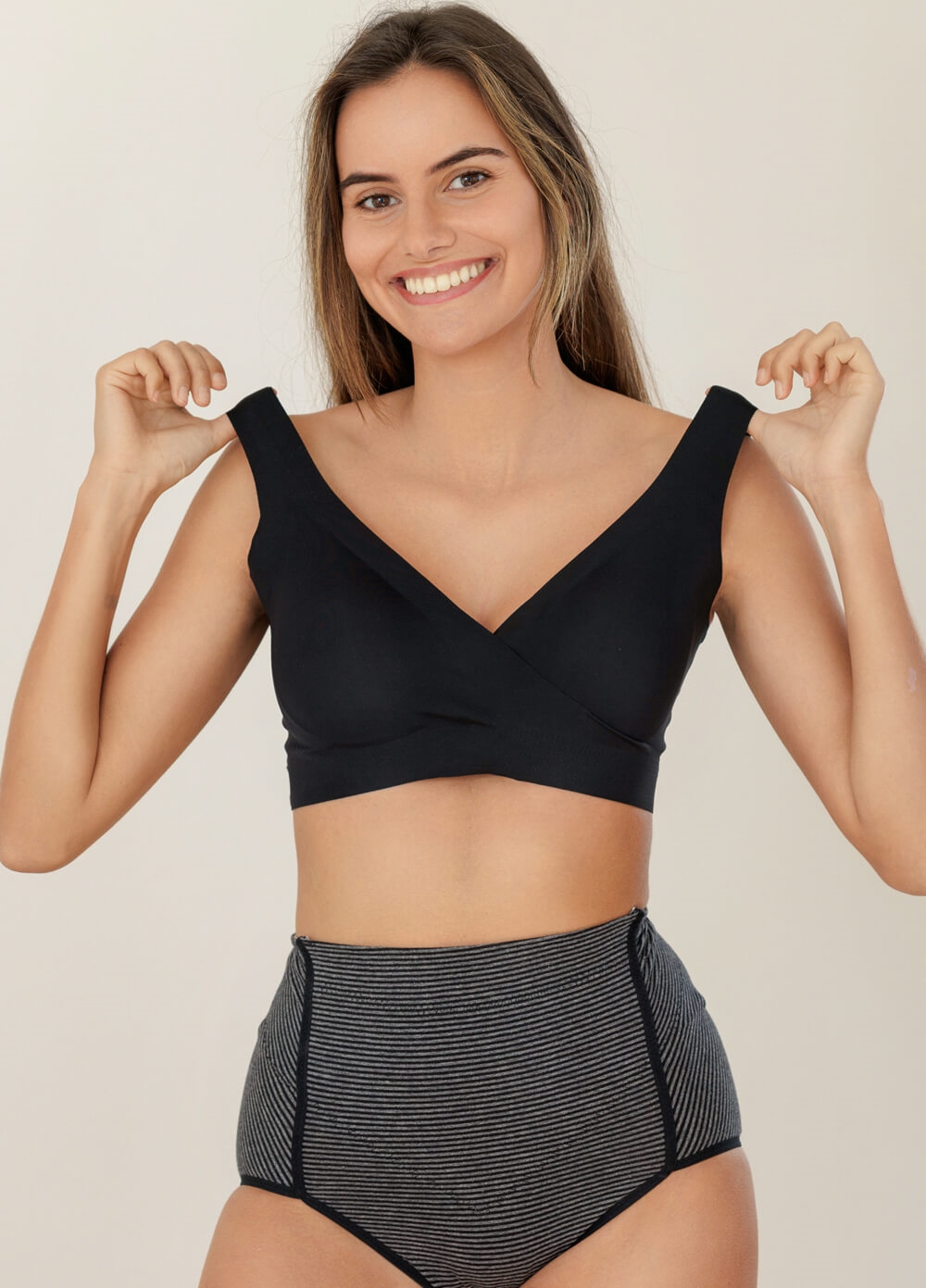 Sadie Crossover Maternity Nursing Bra in Black