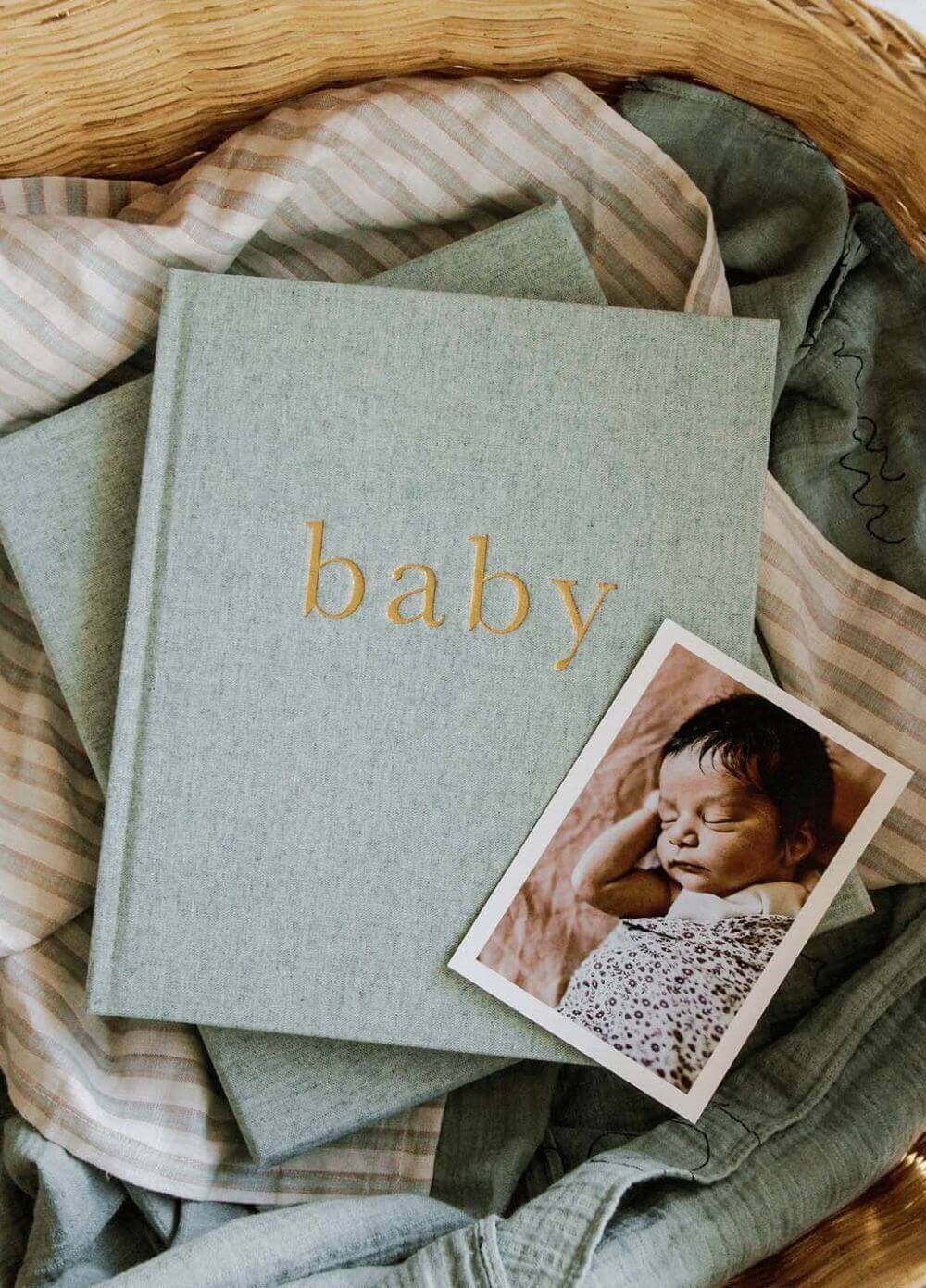 Write to Me - First Year of You Baby Journal in Seafoam | Queen Bee