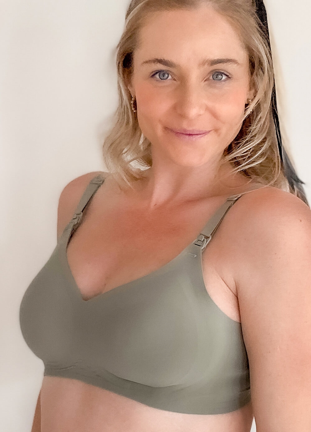 Kala Maternity Nursing Cooling T-Shirt Bra in Khaki | Queen Bee