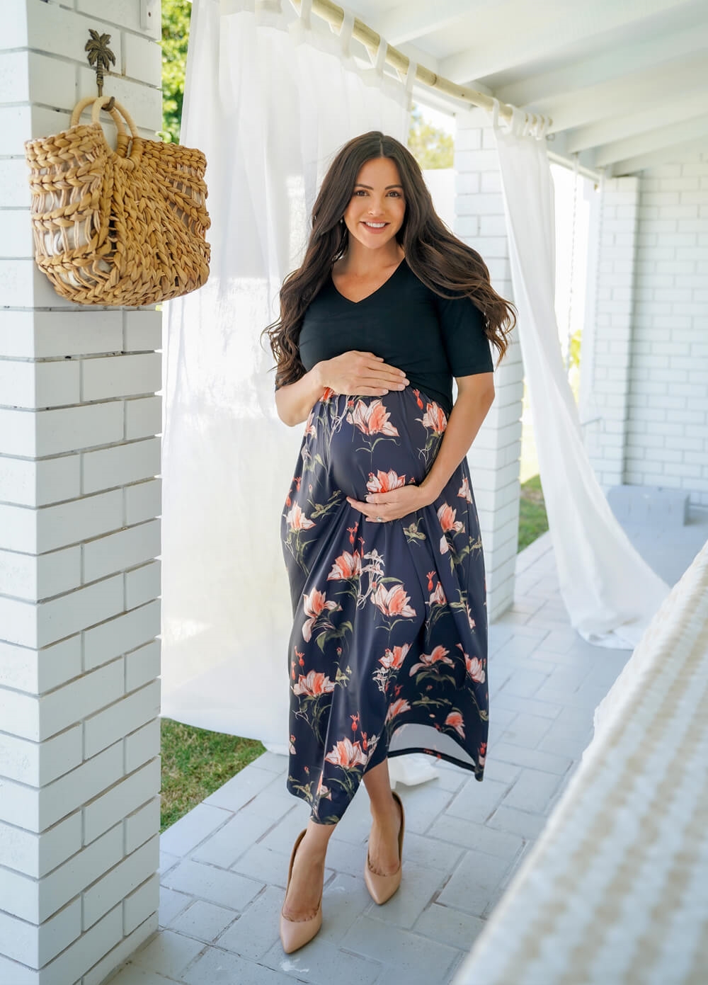 Floressa - Adrienne Maternity Nursing Maxi Dress | Queen Bee