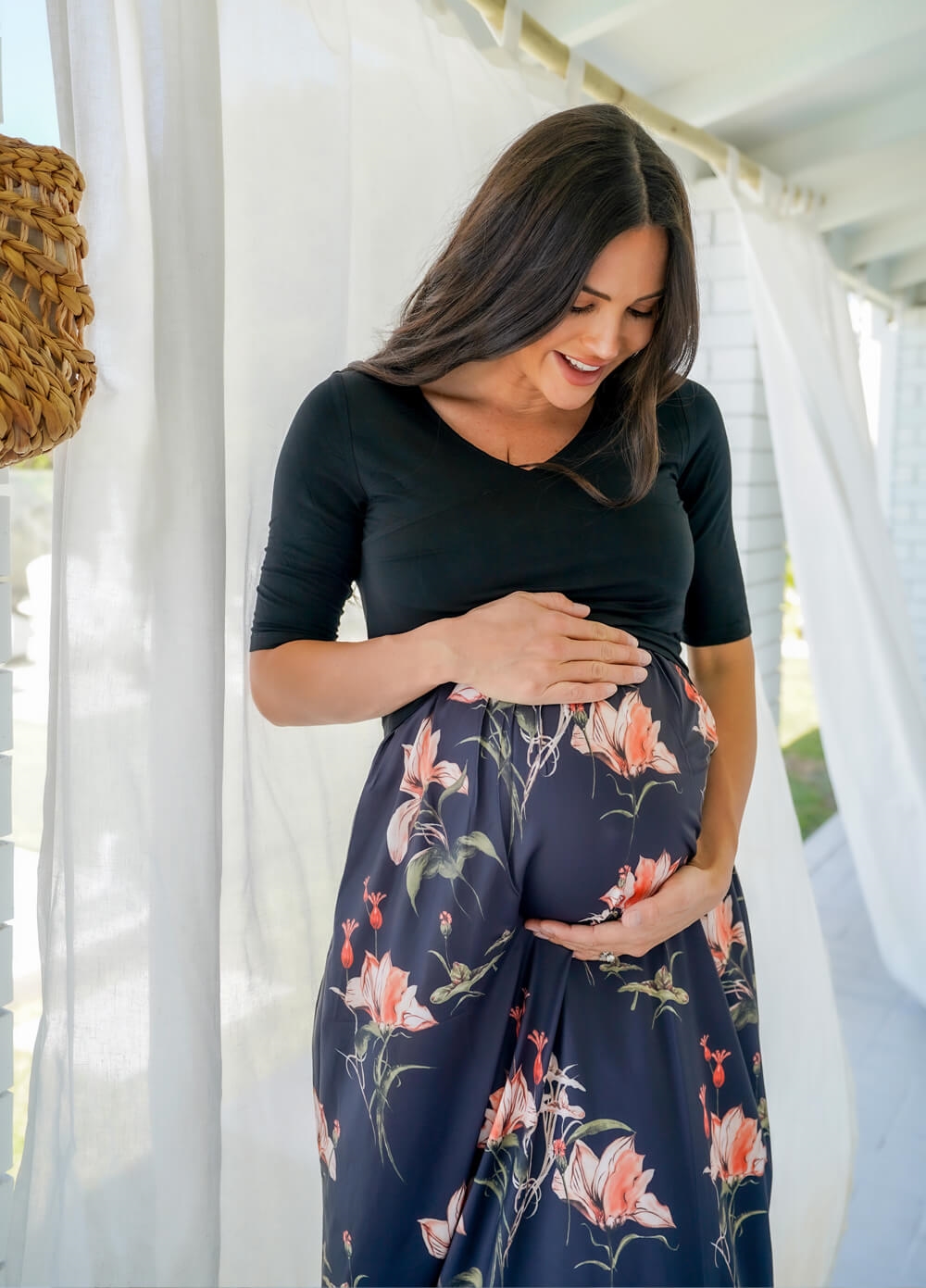 Floressa - Adrienne Maternity Nursing Maxi Dress | Queen Bee