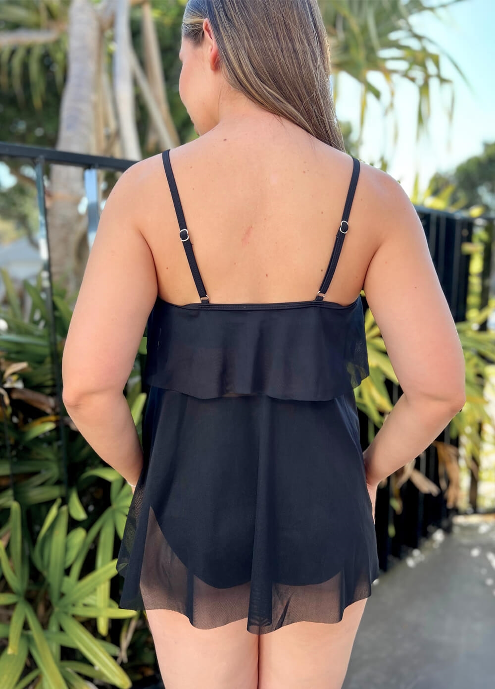 Lait & Co - Koko Mesh Maternity Tankini Set in Black | Queen Bee