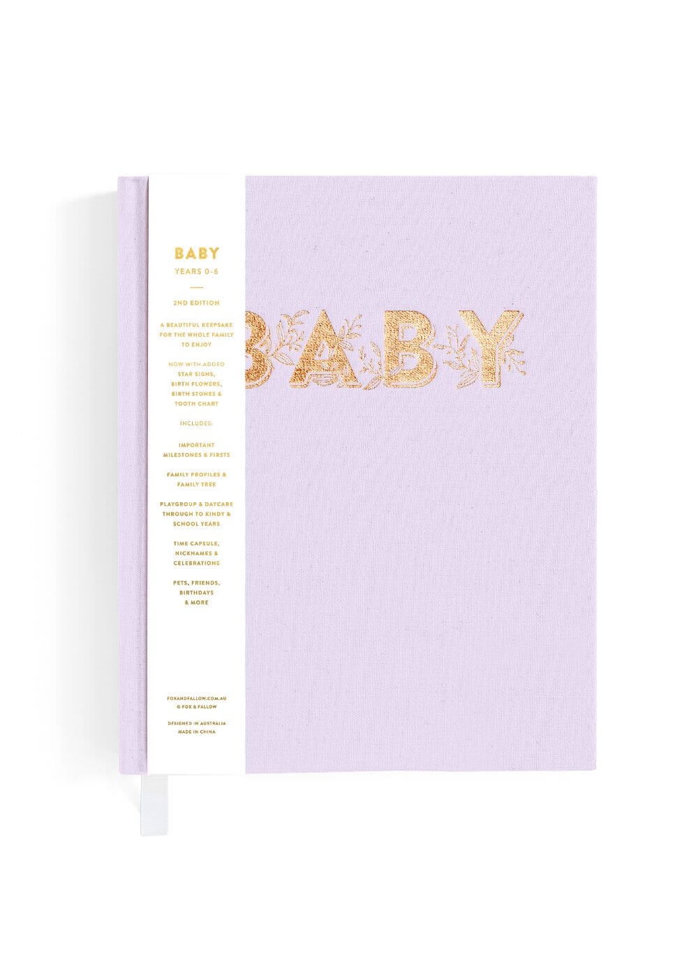 Fox & Fallow - Mini Baby Book in Lilac | Queen Bee