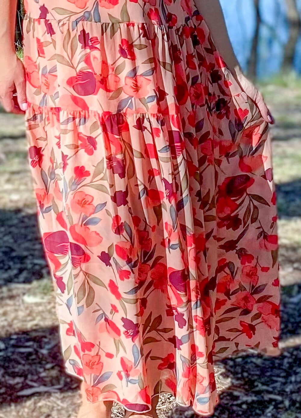 Lait & Co - Wanderlust Short Sleeve Maternity Maxi Gown in Pink Floral