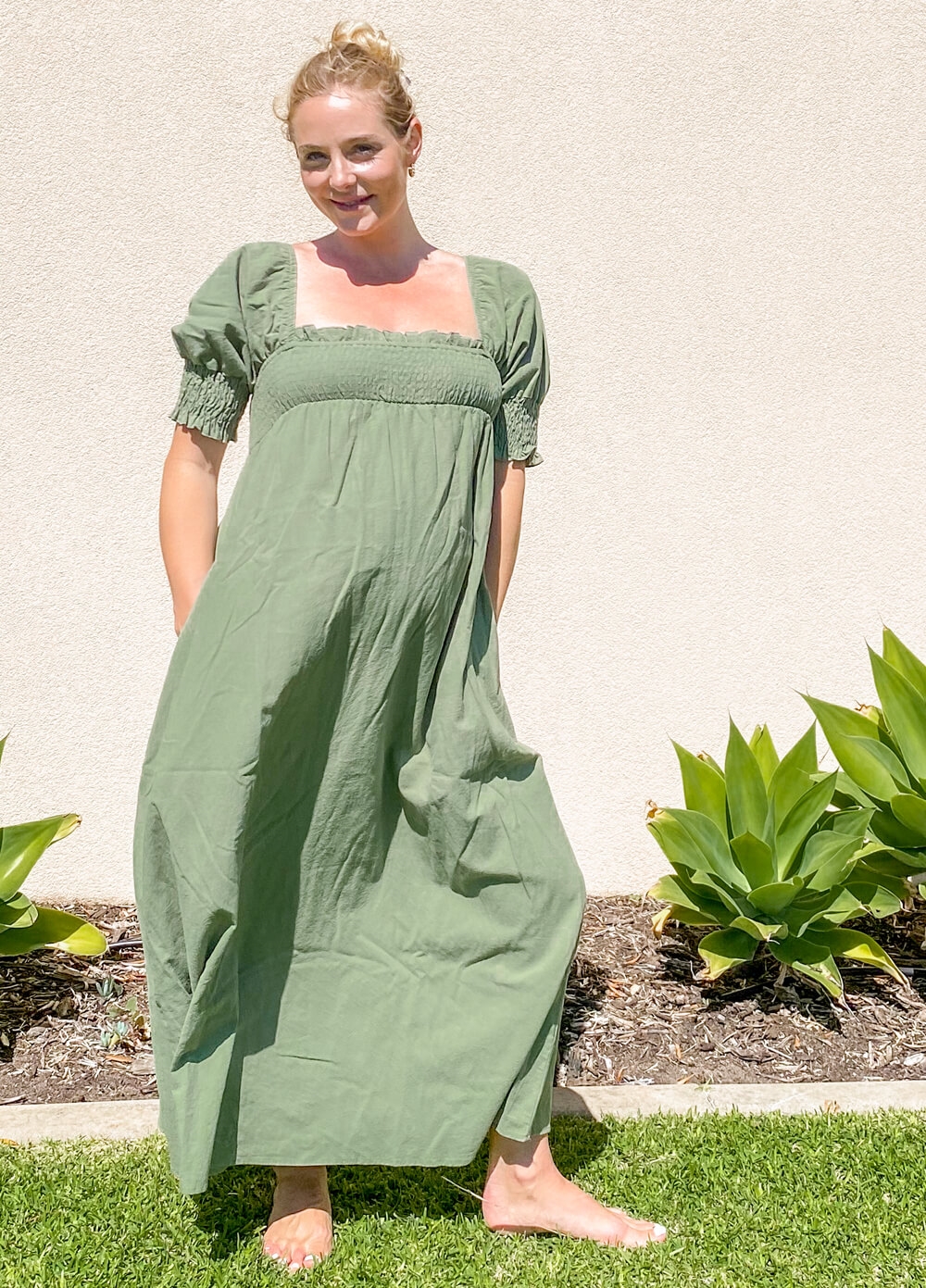 Lait & Co - Soleil Maternity Maxi Dress in Sage