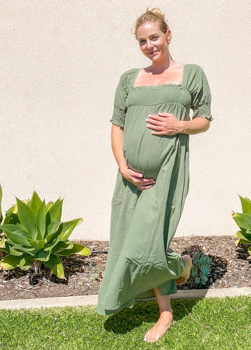 Lait & Co - Soleil Maternity Maxi Dress in Sage