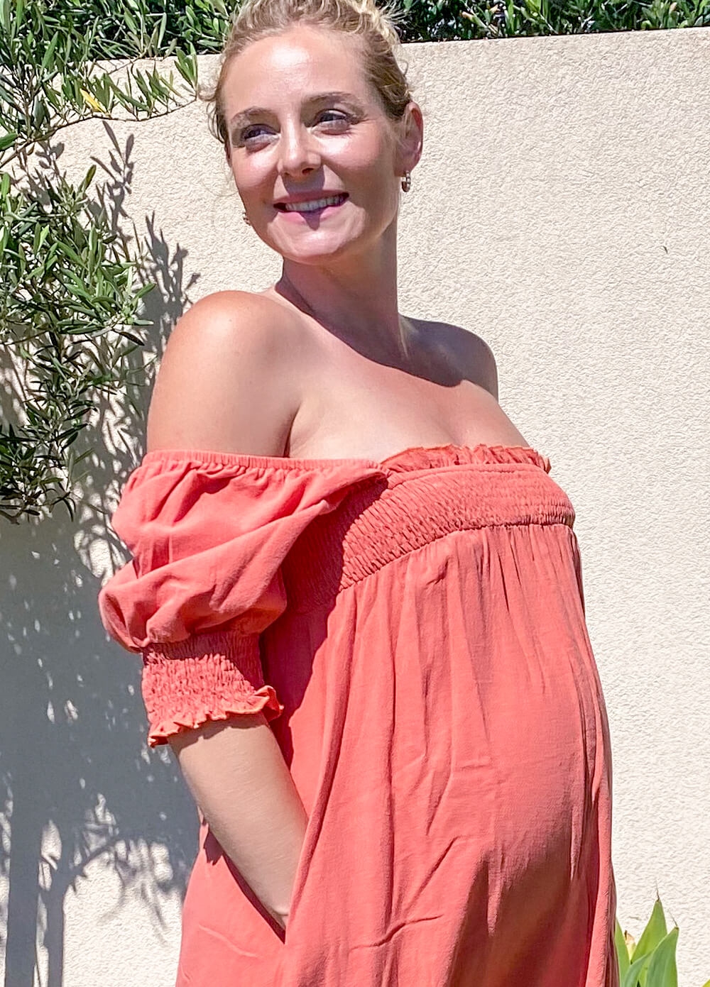 Lait & Co - Soleil Maternity Maxi Dress in Terracotta