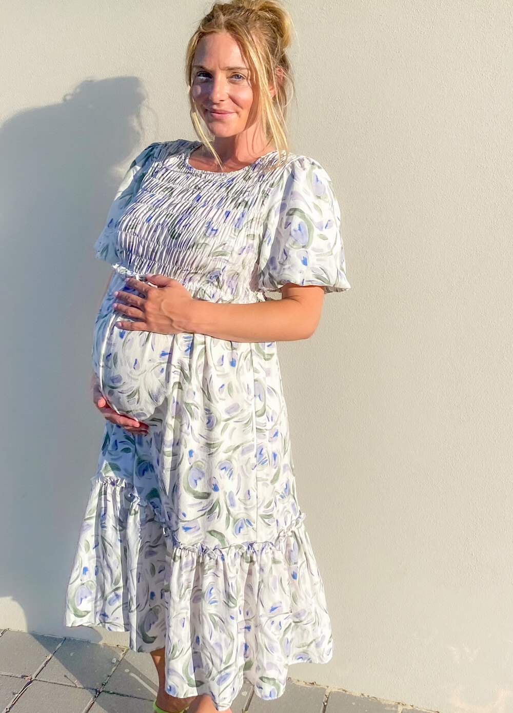 Lait & Co - Darya Maternity Nursing Dress in White Floral