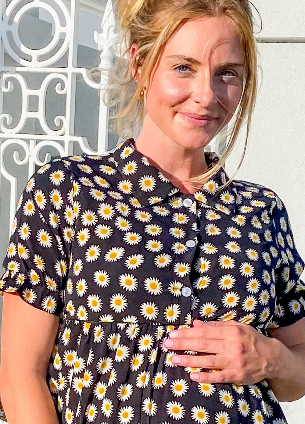 Lait & Co - Leigh Maternity & Nursing Dress in Black Floral