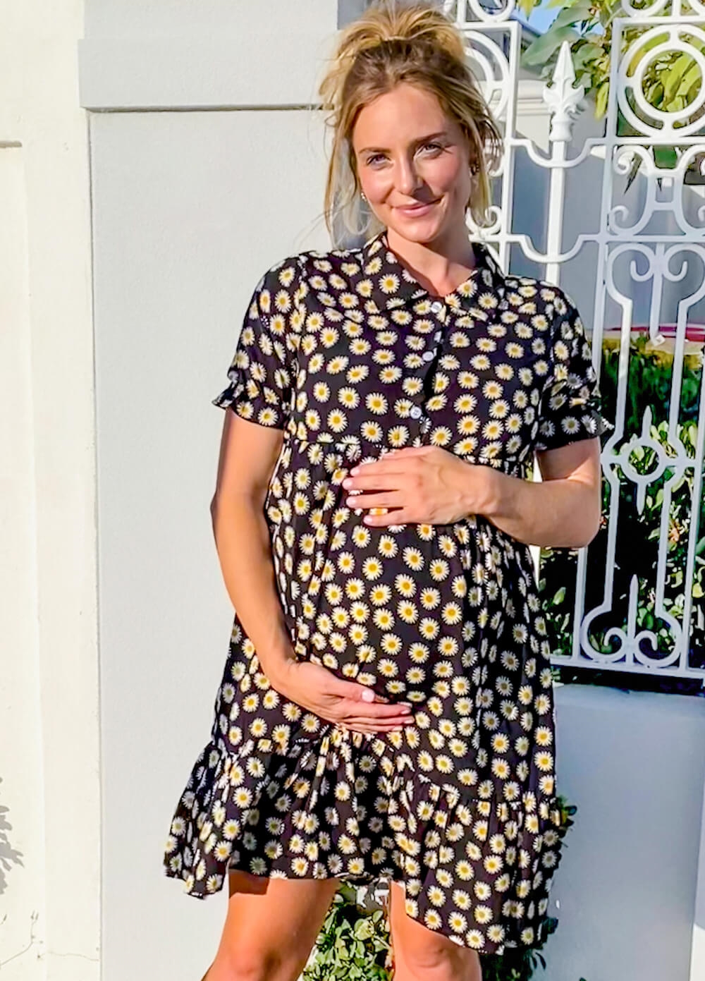 Lait & Co - Leigh Maternity & Nursing Dress in Black Floral
