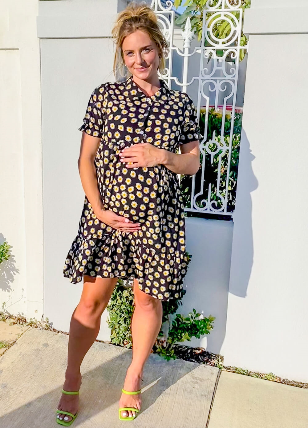 Lait & Co - Leigh Maternity & Nursing Dress in Black Floral