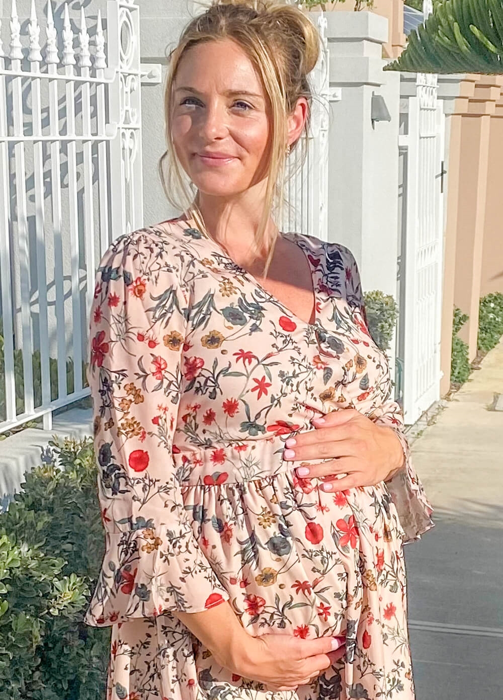 Lait & Co - Marian Maternity Dress in Natural Floral