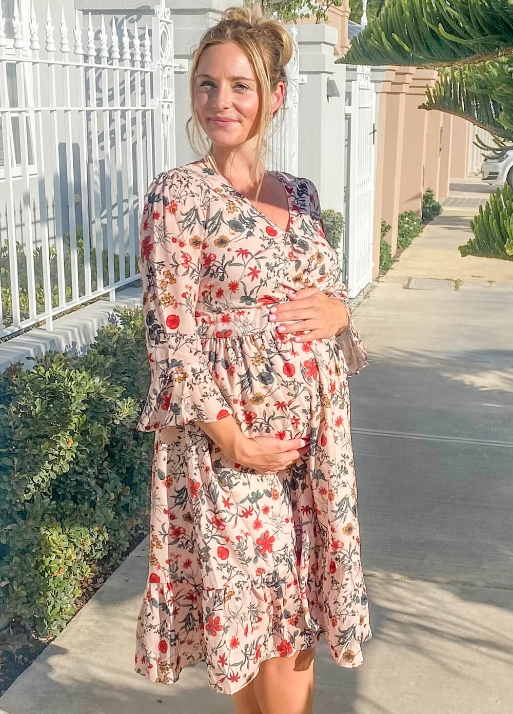 Lait & Co - Marian Maternity Dress in Natural Floral