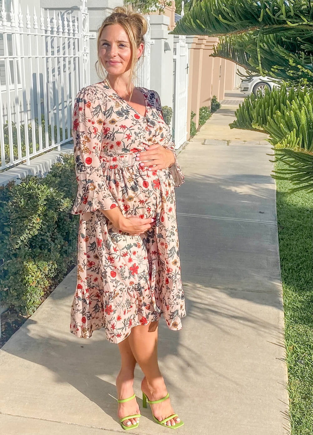 Lait & Co - Marian Maternity Dress in Natural Floral