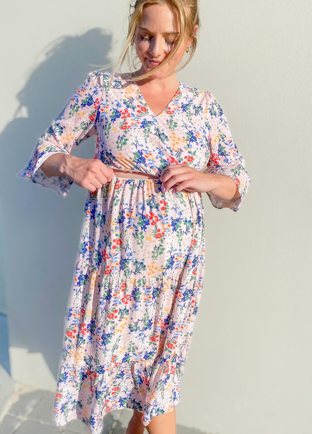 Lait & Co - Sienna Maternity Nursing Dress in Pink Floral