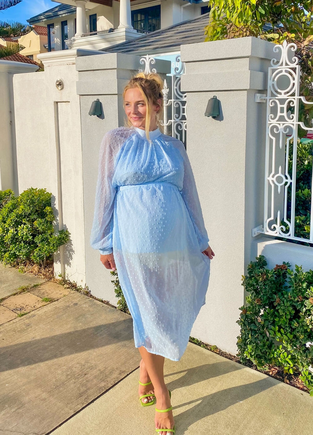 Lait & Co - Vivian Maternity Dress in Pastel Blue