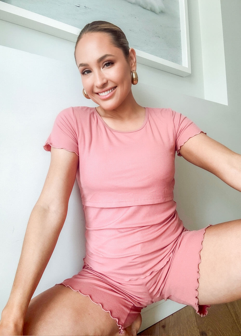 Lait & Co - Diore Mama Made Nursing Short Set in Rose Pink