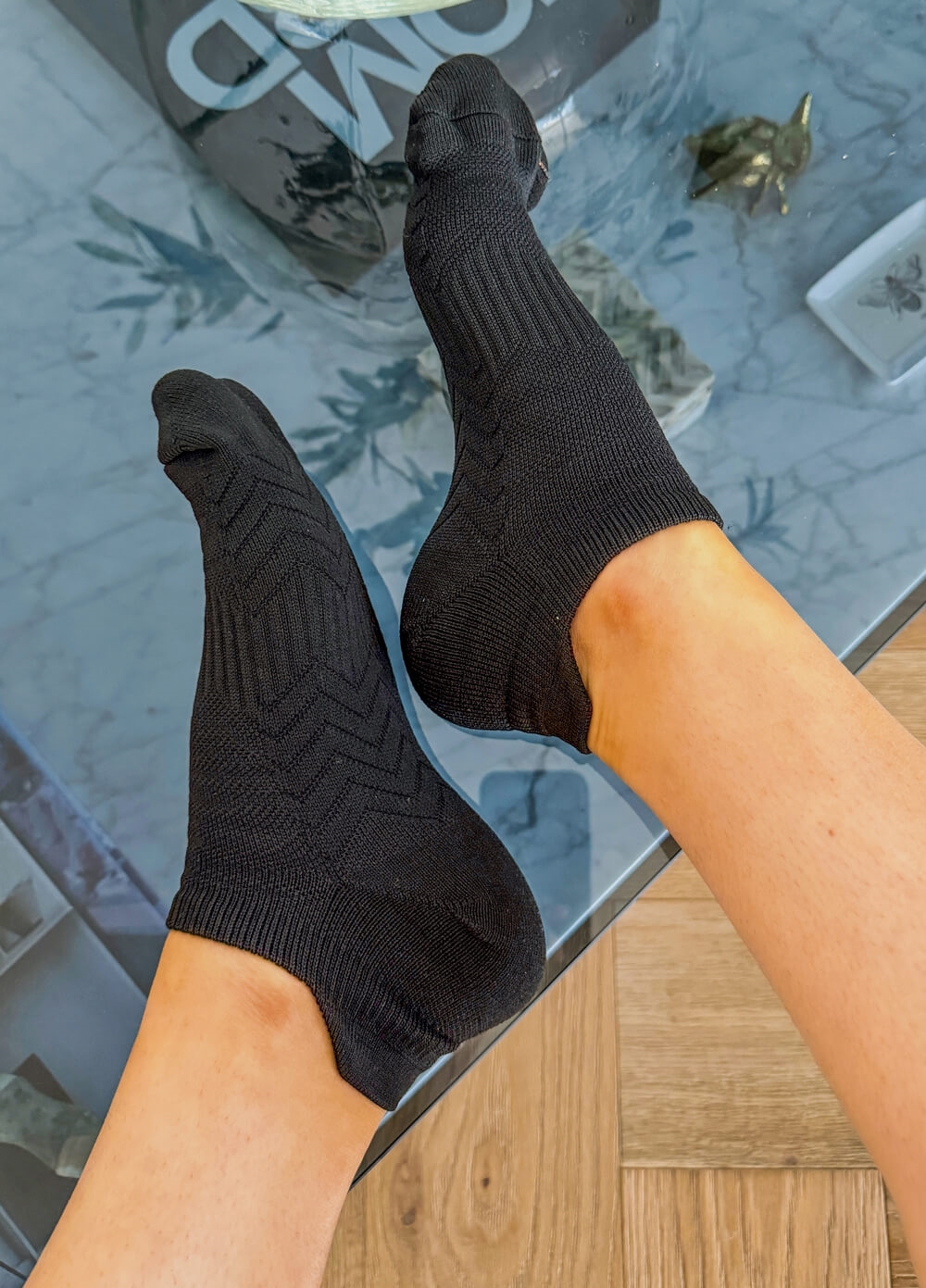 Plantar Fasciitis Relief Compression Ankle Socks in Black