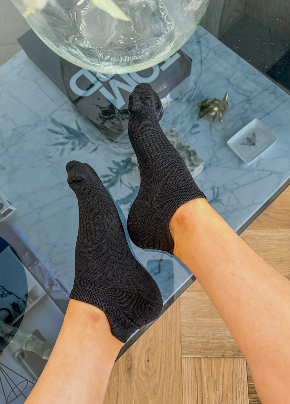 Plantar Fasciitis Relief Compression Ankle Socks in Black