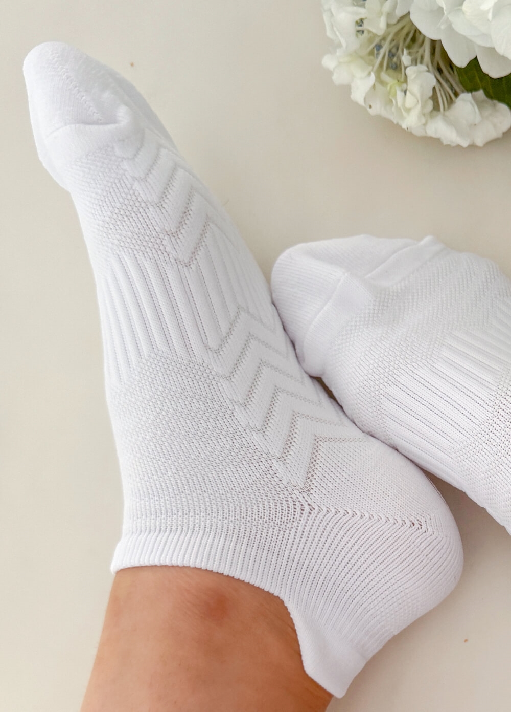 Plantar Fasciitis Relief Compression Ankle Socks in White