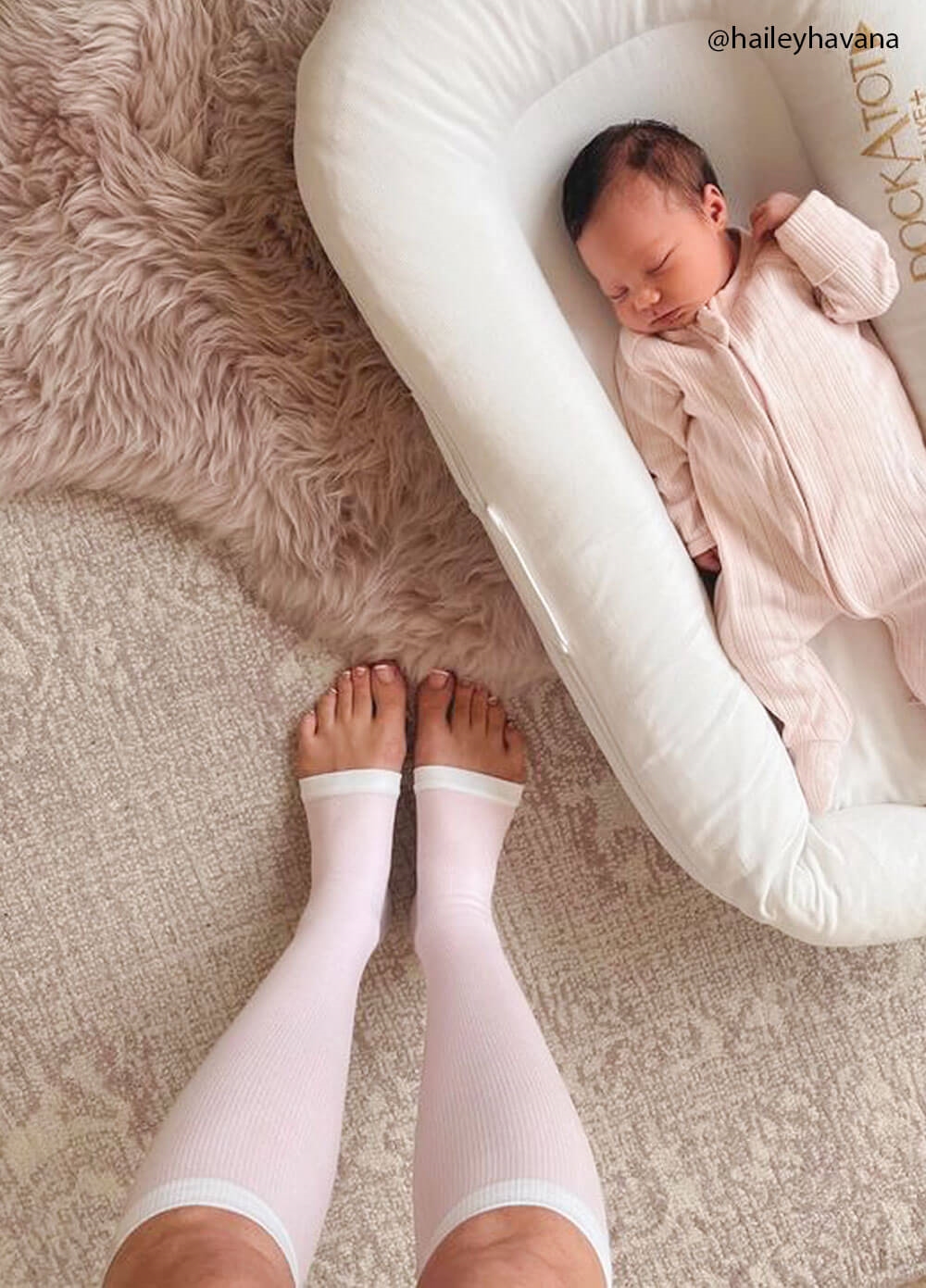 Mama Sox - Inspire Open Toe Maternity Compression Socks in Pale Pink