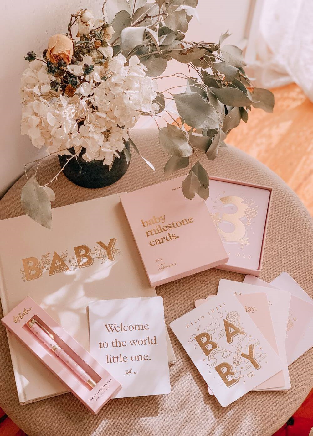 Fox & Fallow - Baby Milestone Cards in Cream | Queen Bee