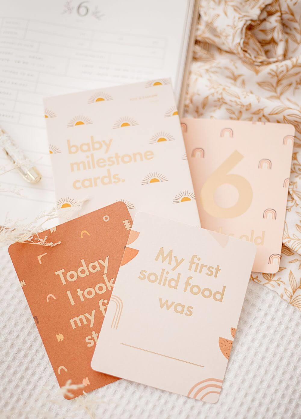 Fox & Fallow - Baby Milestone Cards in Boho | Queen Bee