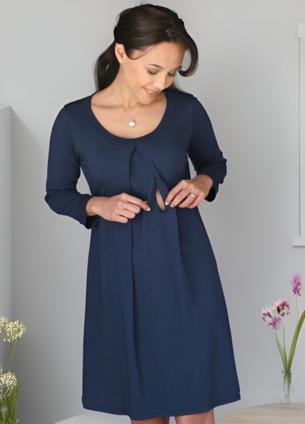 Floressa Arianna Blue Maternity Nursing Hospital Gown | Queen Bee