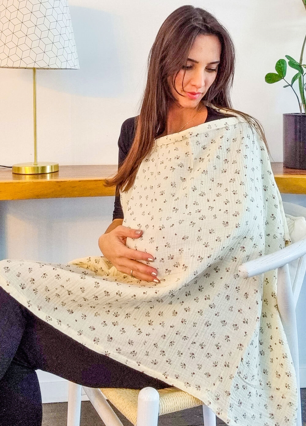 Lait & Co - Florian Breastfeeding Cover in Pink Red Floral